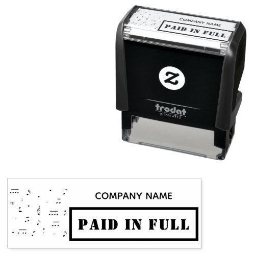 Paid in Full Business Modern Music Note Musician Self_inking Stamp