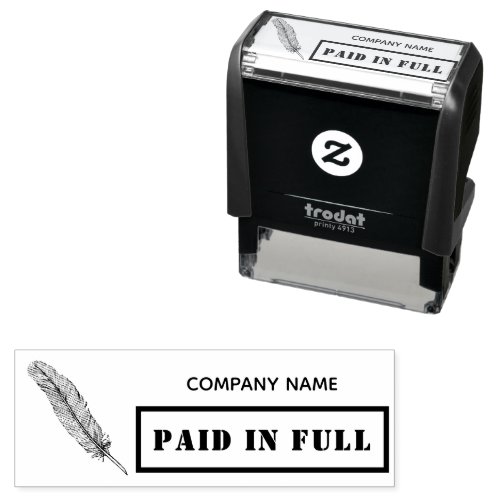 Paid in Full Business Notary Feather Quill Self_inking Stamp