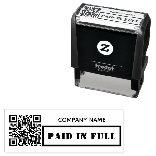 Paid in Full Business QR Code Modern Simple Self_inking Stamp