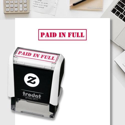 Paid In Full Custom Text Self_inking Stamp