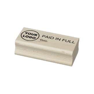 Paid In Full Date Custom Business Company Logo Rubber Stamp