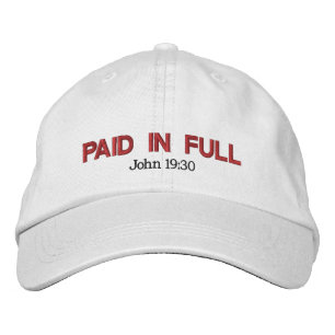 PAID IN FULL red Embroidered Baseball Hat