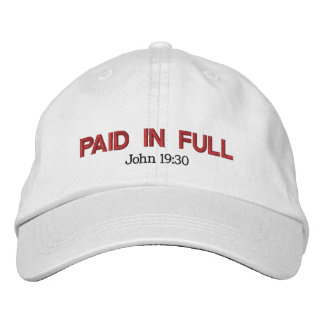 PAID IN FULL red Embroidered Baseball Hat
