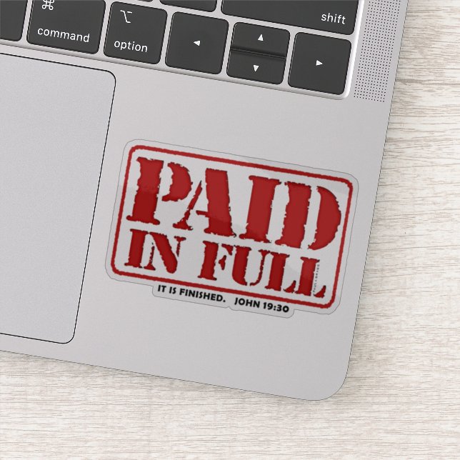 Paid in Full Sticker (Detail)