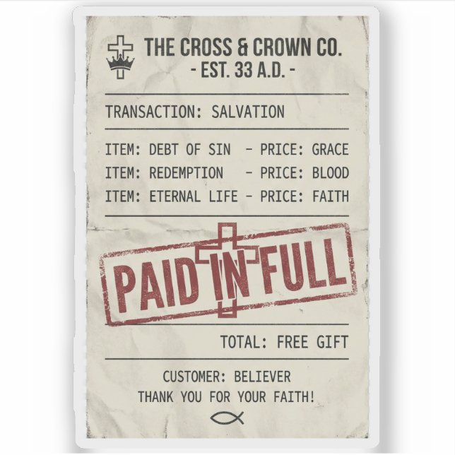 Paid in Full Sticker (Front)