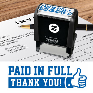 Paid in Full Thumbs up! PERSONALIZED Self-inking Stamp