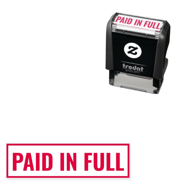 PAID IN FULL with Border Business Text Template Self-inking Stamp (In Situ)