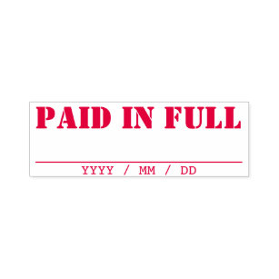 "PAID IN FULL" + Written Date Line Self-inking Stamp