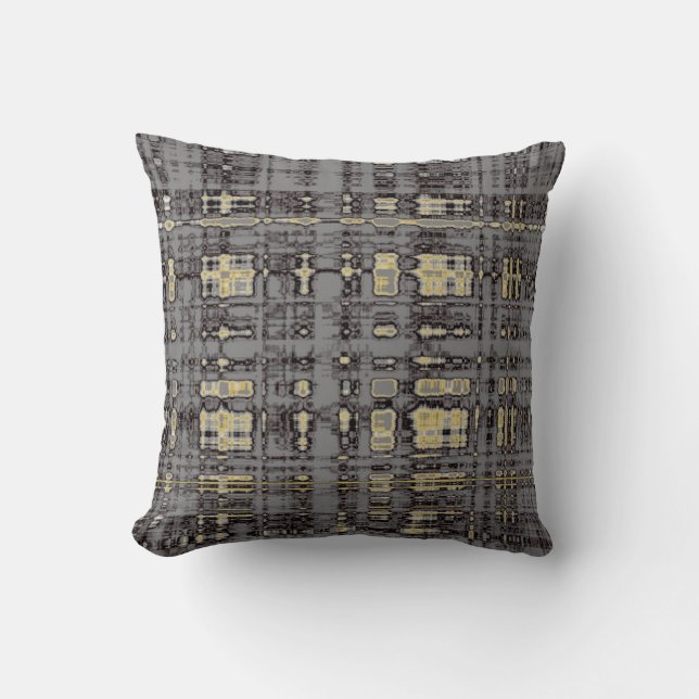 Paid Modern -gray and beige Design Throw Pillow (Front)