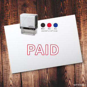 Paid Modern Outline Self Inking Rubber Stamp