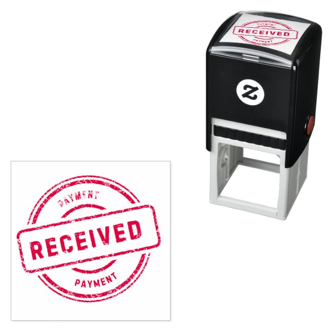 PAID Office Simple Framed red Self-inking Stamp (In Situ)
