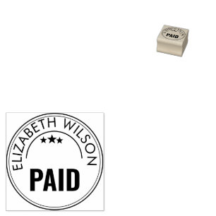 PAID Office Simple Framed red Self-inking Stamp