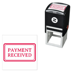 PAID Office Simple Framed red Self-inking Stamp