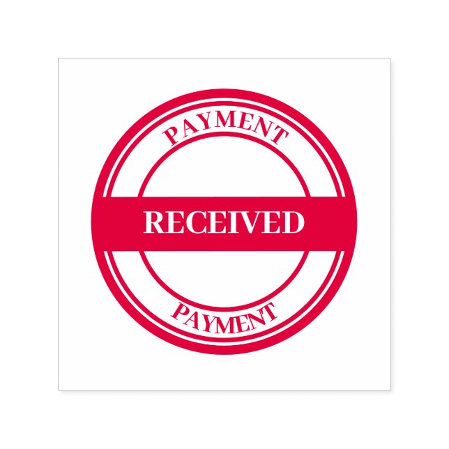 PAID Office Simple Framed red Self-inking Stamp (Design)