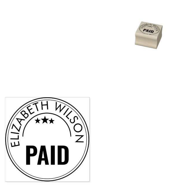 PAID Office Simple Framed red Self-inking Stamp (Stamped)