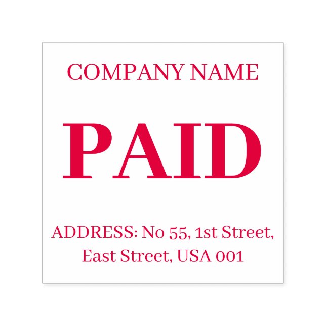 PAID Office Simple Framed red Self-inking Stamp (Design)