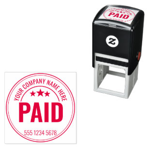 PAID Office Simple Framed red Self-inking Stamp