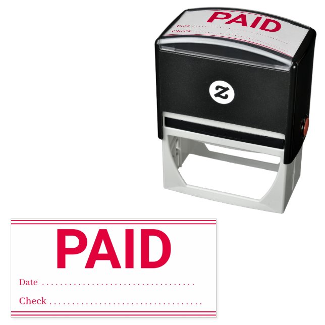 PAID Office Simple Framed Self-inking with date Stamp (In Situ)