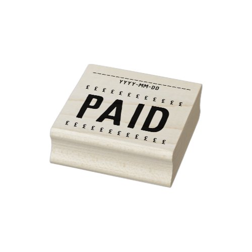 Paid  Pound Sign Rubber Stamp