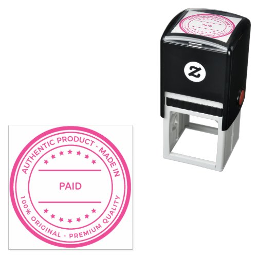 PAID Quality Seal Fuchsia Ink Eye Catching Invoice Self-inking Stamp