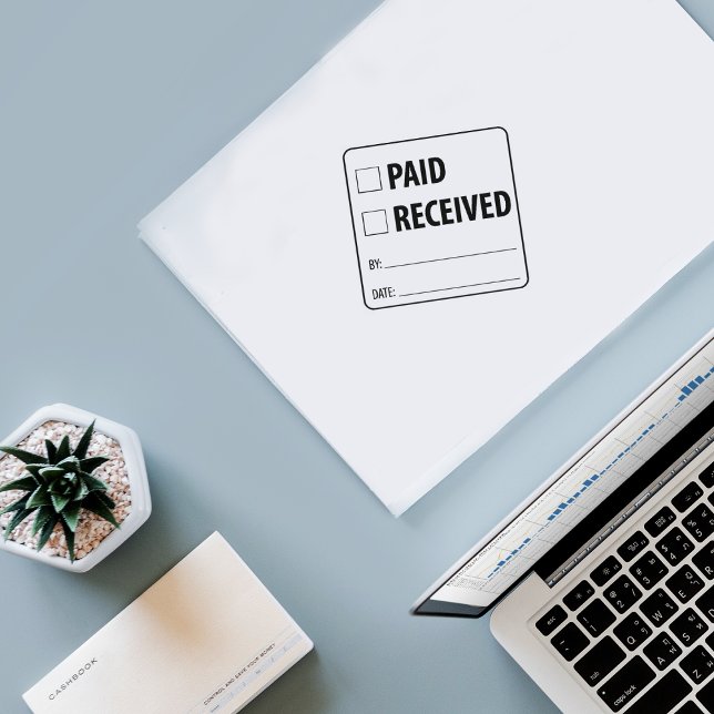 Paid / Received, Two in One  Rubber Stamp (Creator Uploaded)