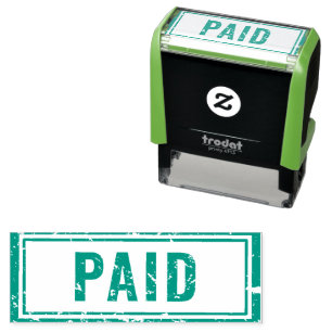 Paid Rubber Stamp in blue