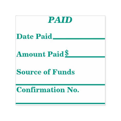 Paid Self Inking Stamp with Payment Information