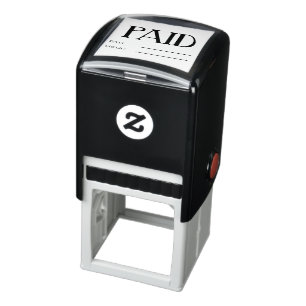 PAID Tall Date Check Number General Biz Square Self-inking Stamp