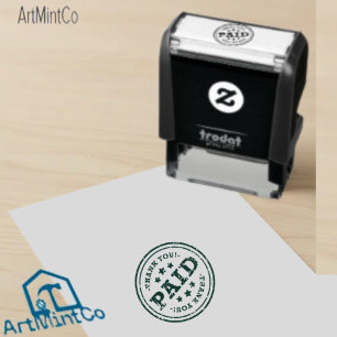 PAID Tall Date Check Number General Business Self-inking Stamp