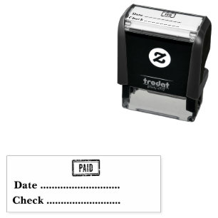 PAID Tall Date Check Number General Business Self-inking Stamp