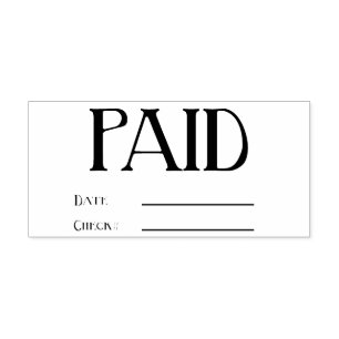 PAID Tall Date Check Number General Business Self-inking Stamp