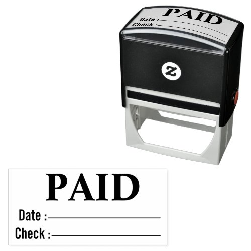 PAID Tall Date Check Number General Business Self_ Self_inking Stamp