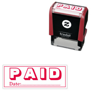 Paid with Blank Date Self Inking Office Stamp