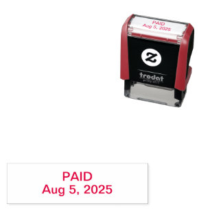 Paid with Date Custom Self Inking Office Stamp