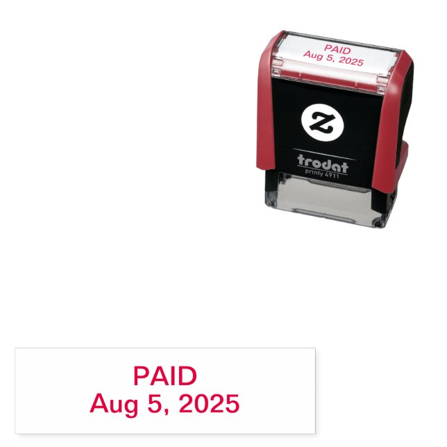 Paid with Date Custom Self Inking Office Stamp (In Situ)