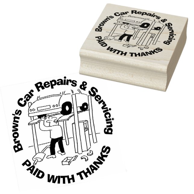 Paid With Thanks. Car Repairs and Servicing Rubber Stamp (Creator Uploaded)
