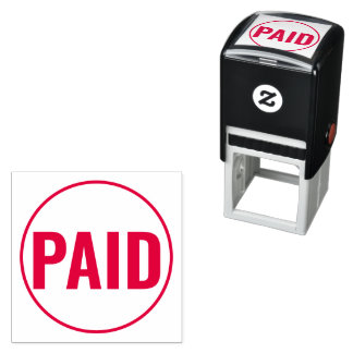PAID Within a Circle Outline Self-inking Stamp