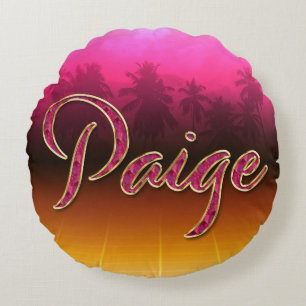 Paige first name golden pink pillow