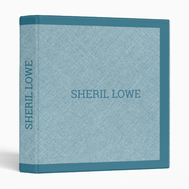 Pail-blue faux line texture background 3 ring binder (Front/Spine)