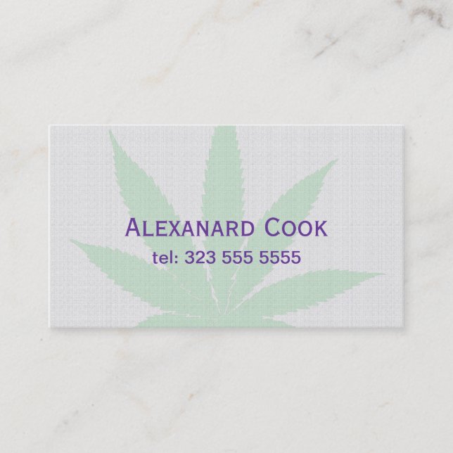 Pail Green Medical Leaf Business Card (Front)