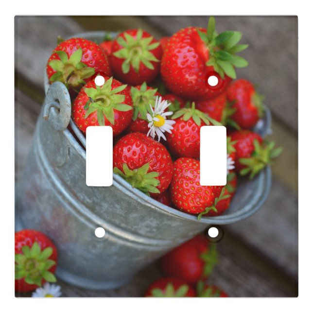 Pail of Strawberries Light Switch Cover (Front)