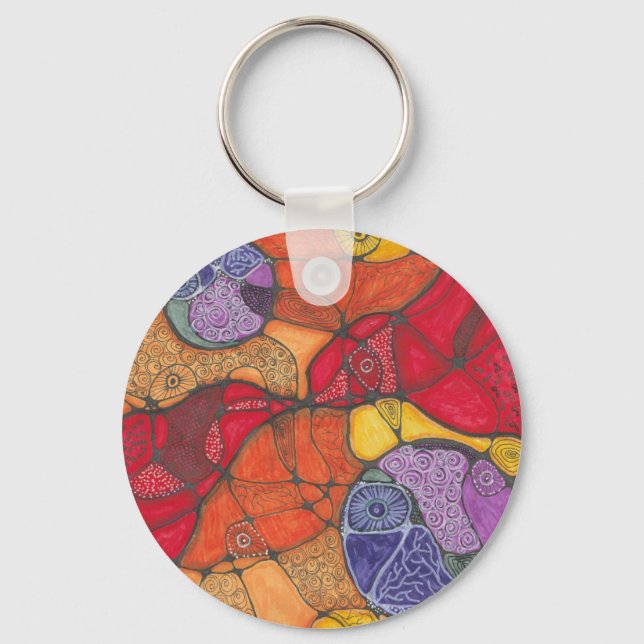 Pain and overwhelmed doodle art keyring. keychain (Front)