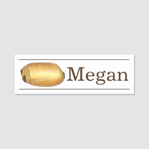 Pain au Chocolat Croissant Bakery Pastry Chef Name Tag