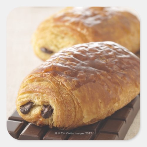 pain au chocolat square sticker