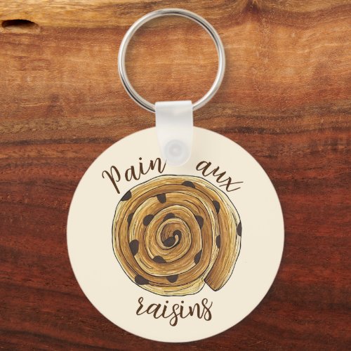 Pain Aux Raisins French Patisserie Bakery Food Keychain