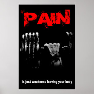 Pain Bodybuilding Fitness Inspirational Poster