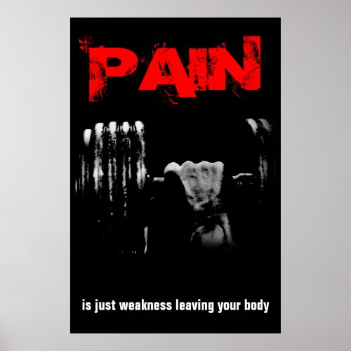 Pain Bodybuilding Fitness Inspirational Poster