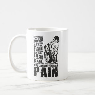 Workout Mug - Gym Mug - No Pain. No Gain. - Gym Coffee Mug White 11oz
