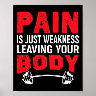 Pain Is Just Weakness Leaving Your Body Bodybuildi Poster