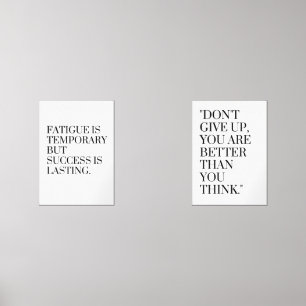 Pain is temporary but success is permanent wall art sets